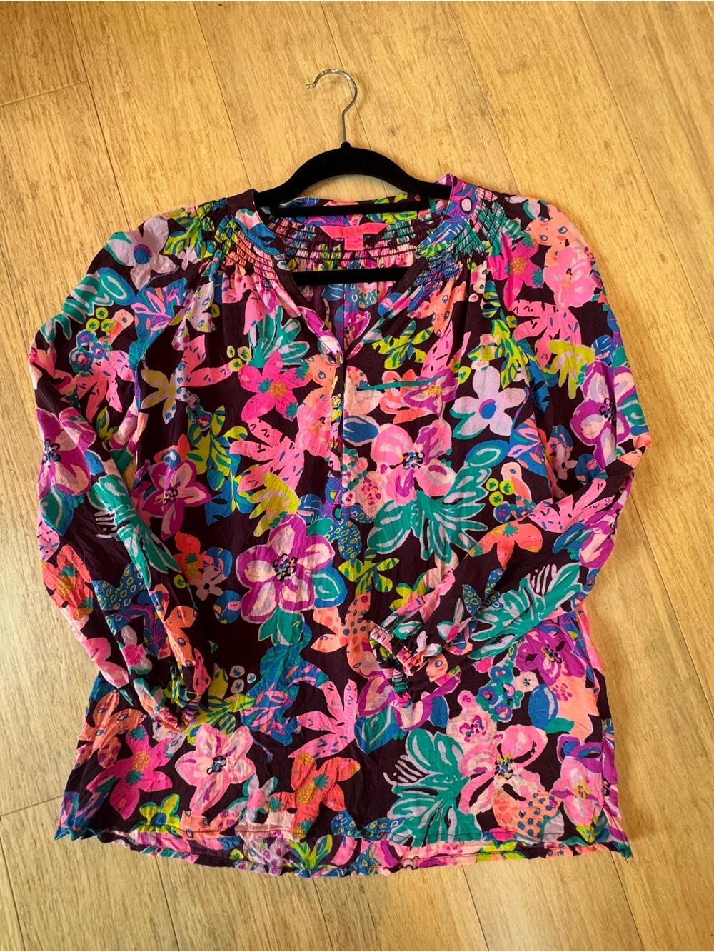 Lilly Pulitzer Pink Multi Floral Long-Sleeve Tunic